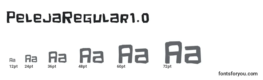 Размеры шрифта PelejaRegular1.0