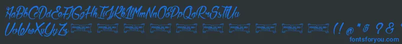 LaCitadelleDesPapillons Font – Blue Fonts on Black Background