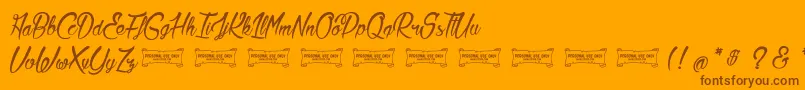 LaCitadelleDesPapillons Font – Brown Fonts on Orange Background