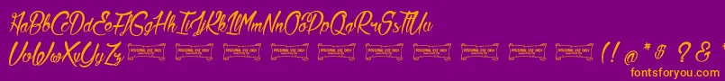 LaCitadelleDesPapillons Font – Orange Fonts on Purple Background