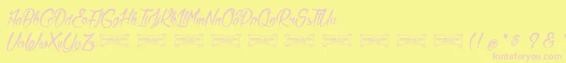 LaCitadelleDesPapillons Font – Pink Fonts on Yellow Background