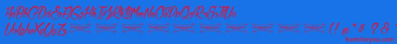 LaCitadelleDesPapillons Font – Red Fonts on Blue Background