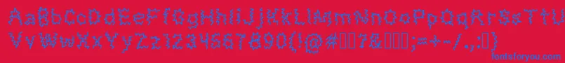 MonsterTaxi Font – Blue Fonts on Red Background