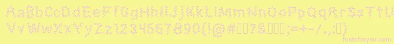 Fonte MonsterTaxi – fontes rosa em um fundo amarelo