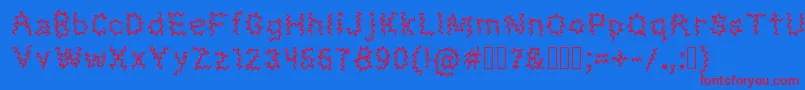 MonsterTaxi Font – Red Fonts on Blue Background