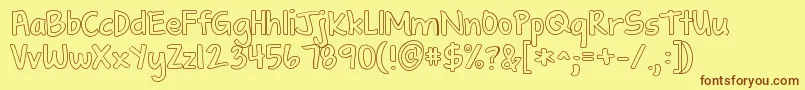 Шрифт Kgshadowofthenight – коричневые шрифты на жёлтом фоне
