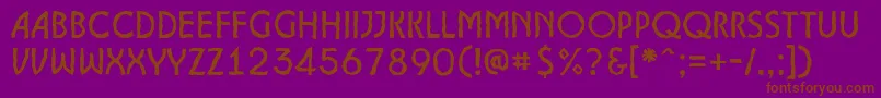 ALancetbrk-Schriftart – Braune Schriften auf violettem Hintergrund