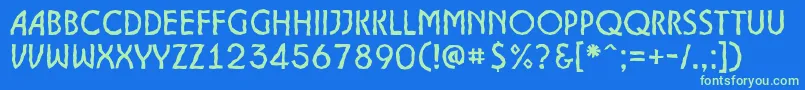 ALancetbrk Font – Green Fonts on Blue Background