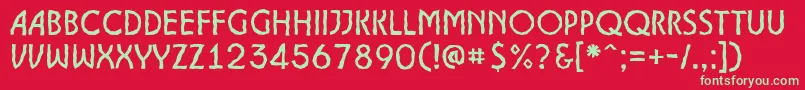 ALancetbrk Font – Green Fonts on Red Background