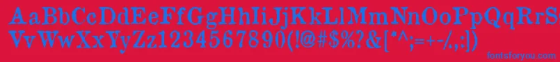 Oldnewspapertypes Font – Blue Fonts on Red Background