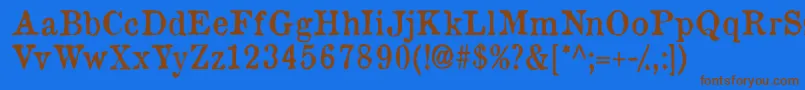 Oldnewspapertypes Font – Brown Fonts on Blue Background