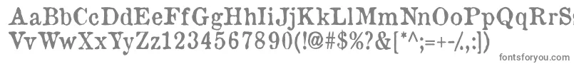 Oldnewspapertypes-fontti – harmaat kirjasimet valkoisella taustalla
