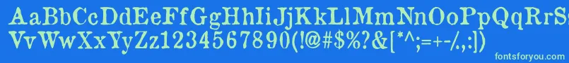 Oldnewspapertypes Font – Green Fonts on Blue Background