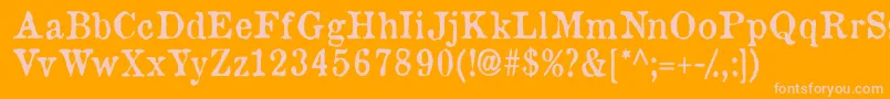 fuente Oldnewspapertypes – Fuentes Rosadas Sobre Fondo Naranja