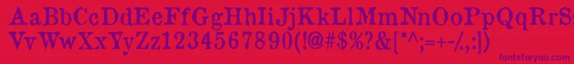 Oldnewspapertypes Font – Purple Fonts on Red Background