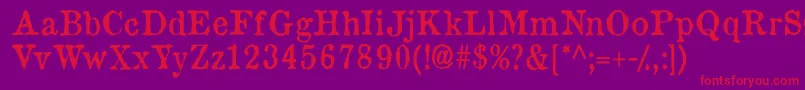 Oldnewspapertypes Font – Red Fonts on Purple Background