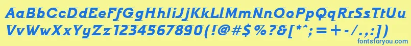 OdysseeItcBoldItalic Font – Blue Fonts on Yellow Background