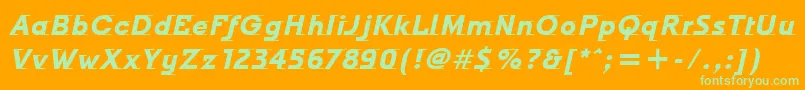 OdysseeItcBoldItalic Font – Green Fonts on Orange Background