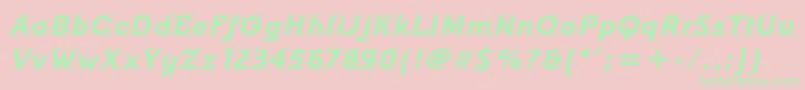 OdysseeItcBoldItalic Font – Green Fonts on Pink Background