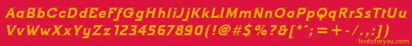 フォントOdysseeItcBoldItalic – 赤い背景にオレンジの文字