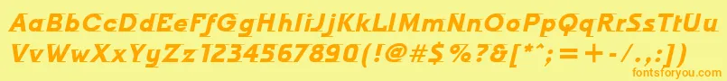 OdysseeItcBoldItalic Font – Orange Fonts on Yellow Background