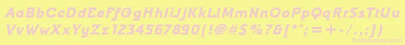 OdysseeItcBoldItalic Font – Pink Fonts on Yellow Background