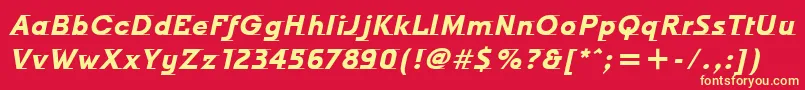 OdysseeItcBoldItalic Font – Yellow Fonts on Red Background