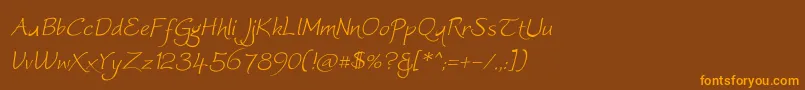 Worstveldslingextraoblique Font – Orange Fonts on Brown Background