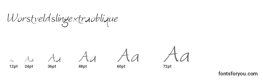 Размеры шрифта Worstveldslingextraoblique