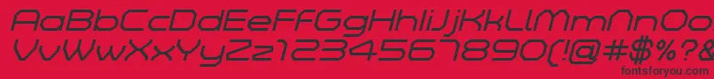 Fonte ZeltaSixDemoLightItalic – fontes pretas em um fundo vermelho