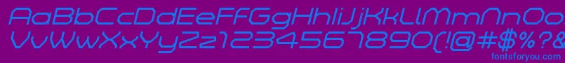 Шрифт ZeltaSixDemoLightItalic – синие шрифты на фиолетовом фоне