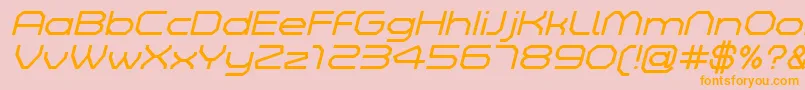 Police ZeltaSixDemoLightItalic – polices orange sur fond rose