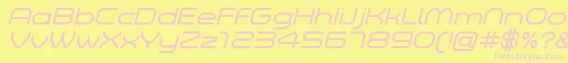 ZeltaSixDemoLightItalic Font – Pink Fonts on Yellow Background