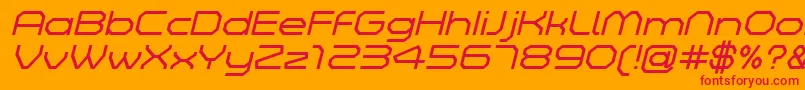 フォントZeltaSixDemoLightItalic – オレンジの背景に赤い文字