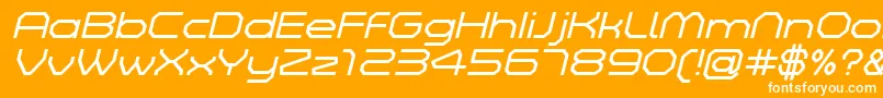 フォントZeltaSixDemoLightItalic – オレンジの背景に白い文字