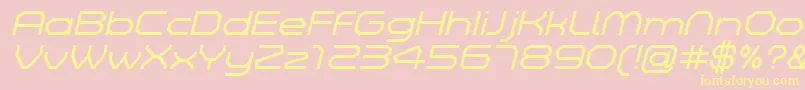 ZeltaSixDemoLightItalic Font – Yellow Fonts on Pink Background