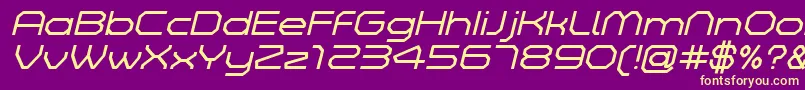 Шрифт ZeltaSixDemoLightItalic – жёлтые шрифты на фиолетовом фоне