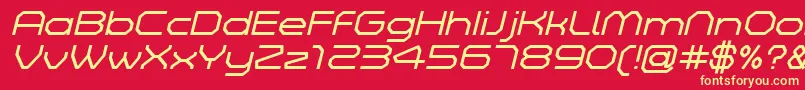 ZeltaSixDemoLightItalic Font – Yellow Fonts on Red Background