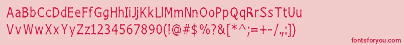ChizzlerThin Font – Red Fonts on Pink Background