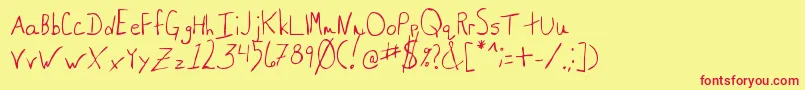 MtfSaxy Font – Red Fonts on Yellow Background