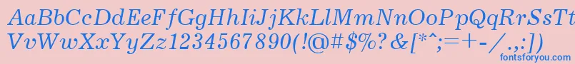 フォントJournalcttItalic – ピンクの背景に青い文字