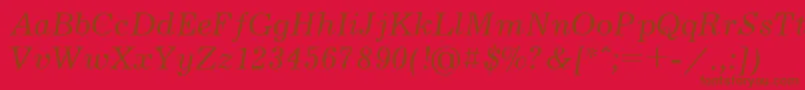 フォントJournalcttItalic – 赤い背景に茶色の文字