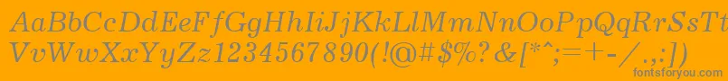 JournalcttItalic-Schriftart – Graue Schriften auf orangefarbenem Hintergrund