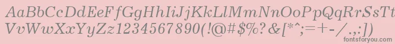 JournalcttItalic Font – Gray Fonts on Pink Background