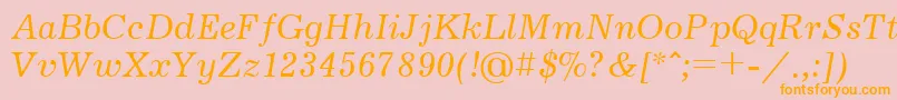 JournalcttItalic Font – Orange Fonts on Pink Background