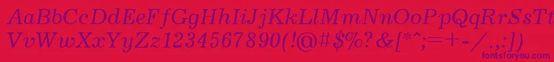 JournalcttItalic Font – Purple Fonts on Red Background