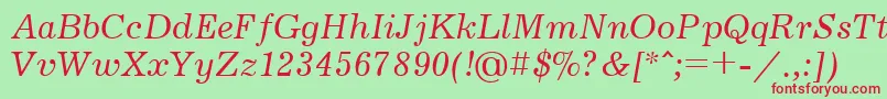 JournalcttItalic Font – Red Fonts on Green Background