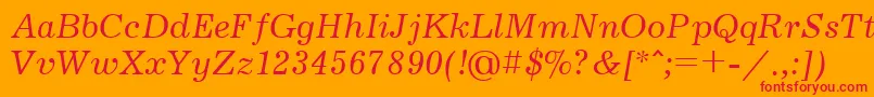 JournalcttItalic Font – Red Fonts on Orange Background