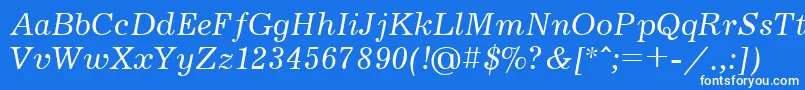 フォントJournalcttItalic – 青い背景に白い文字