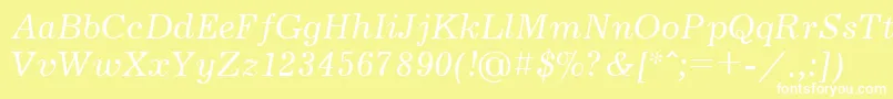 フォントJournalcttItalic – 黄色い背景に白い文字